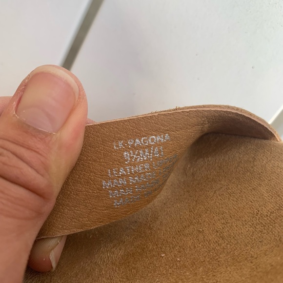 Lucky Brand nude tan leather Pagona sandals block heel size 9.5M - Picture 12 of 14